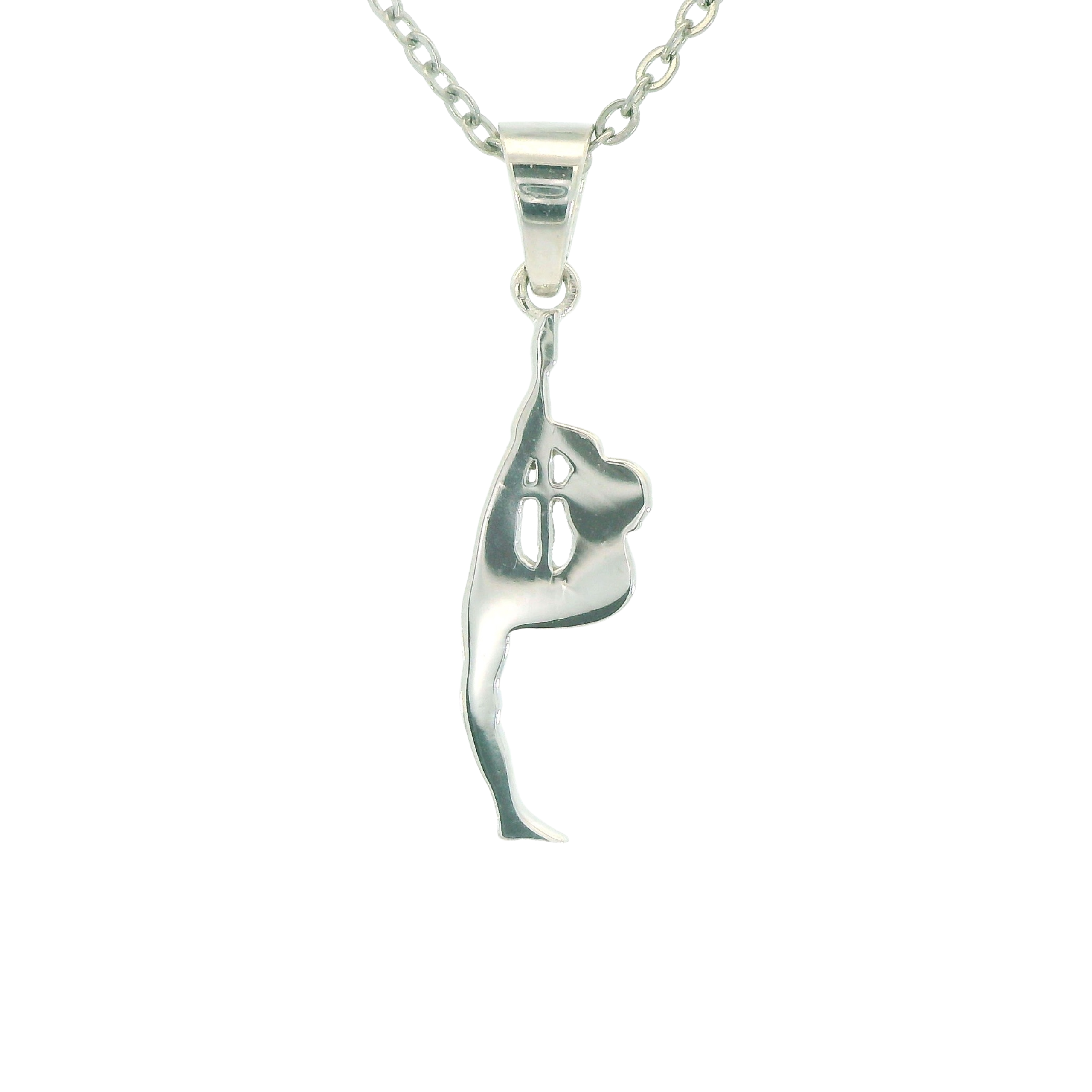 Cheerleader Scorpion Stunt Necklace With Cross | Sterling Silver
