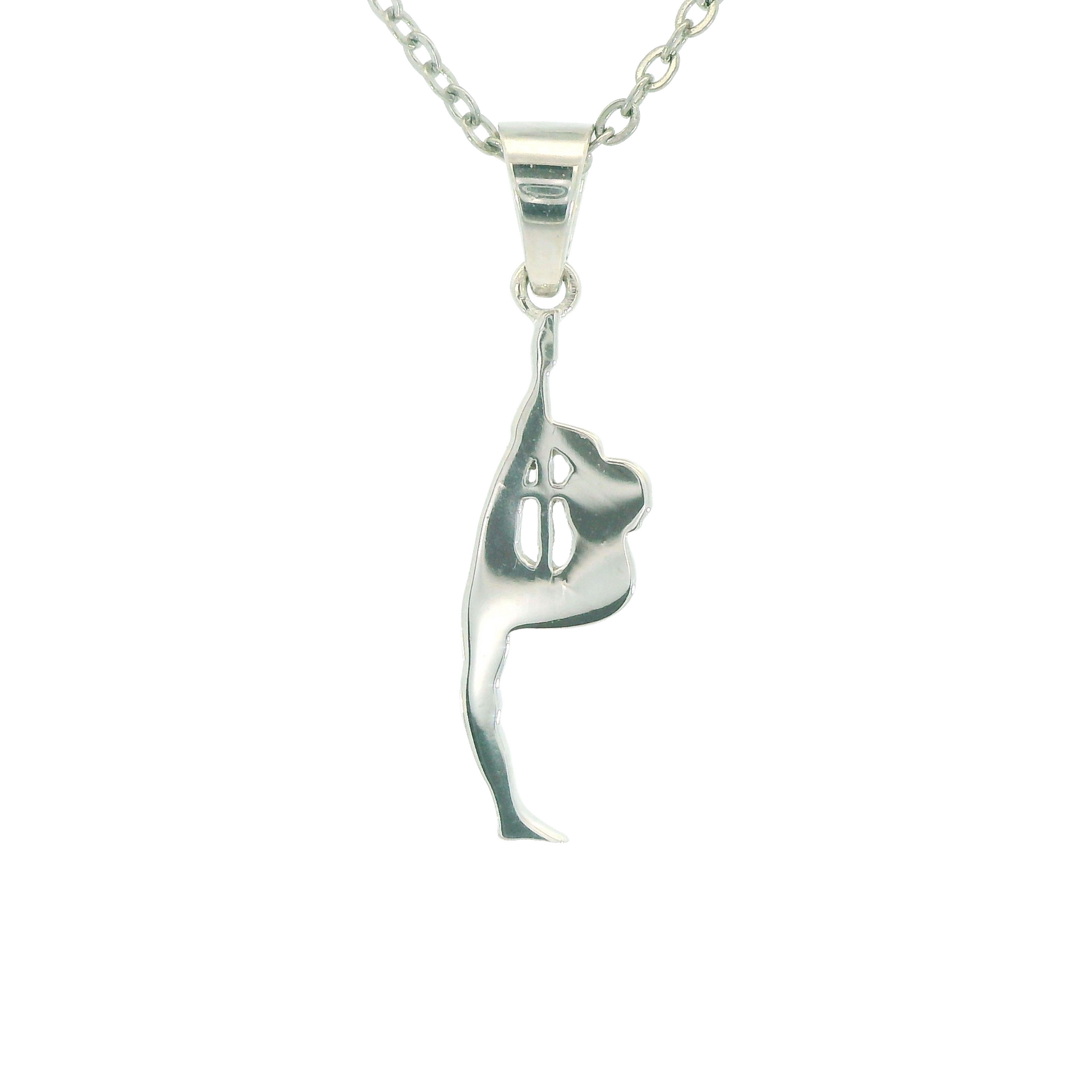 Cheerleader Scorpion Stunt Necklace With Cross | Sterling Silver