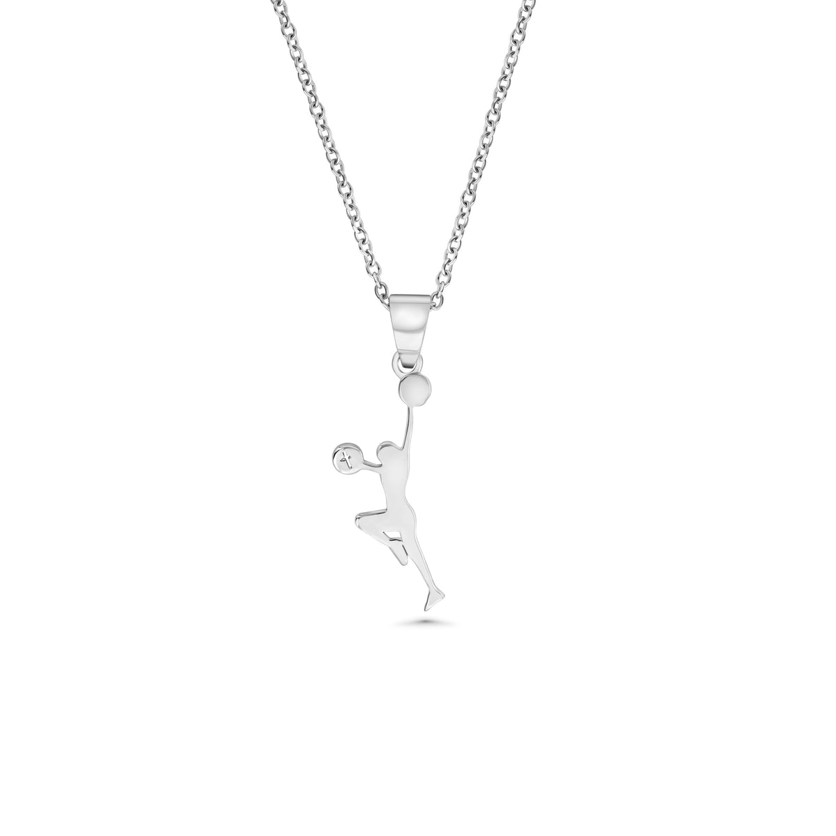 Cheerleader Pom Pom Necklace With Cross | Sterling Silver