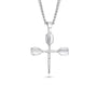 Silver necklace with a unique pendant on a white background
