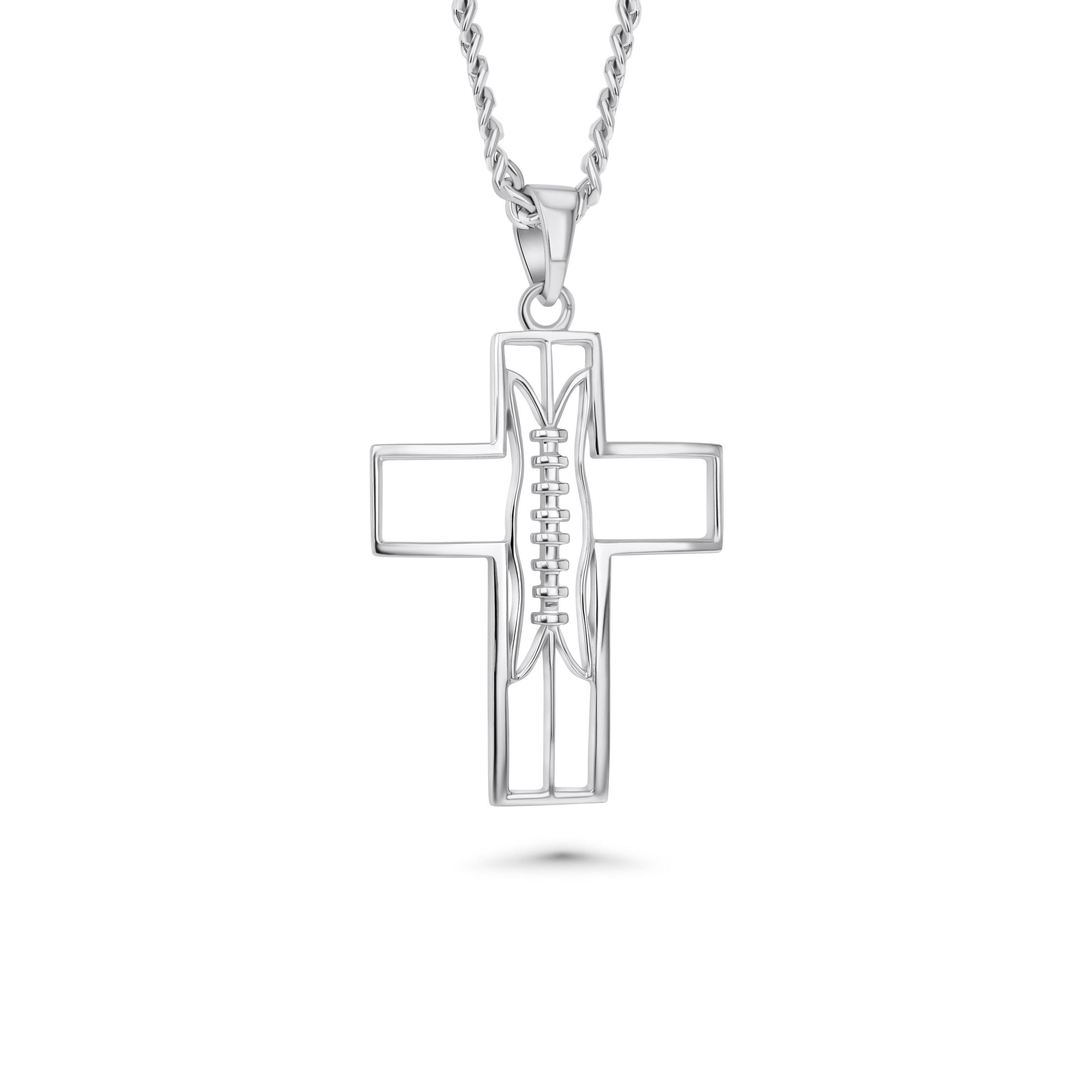 Gridiron Football Cross Necklace | Football Cross Pendant | All In Faith