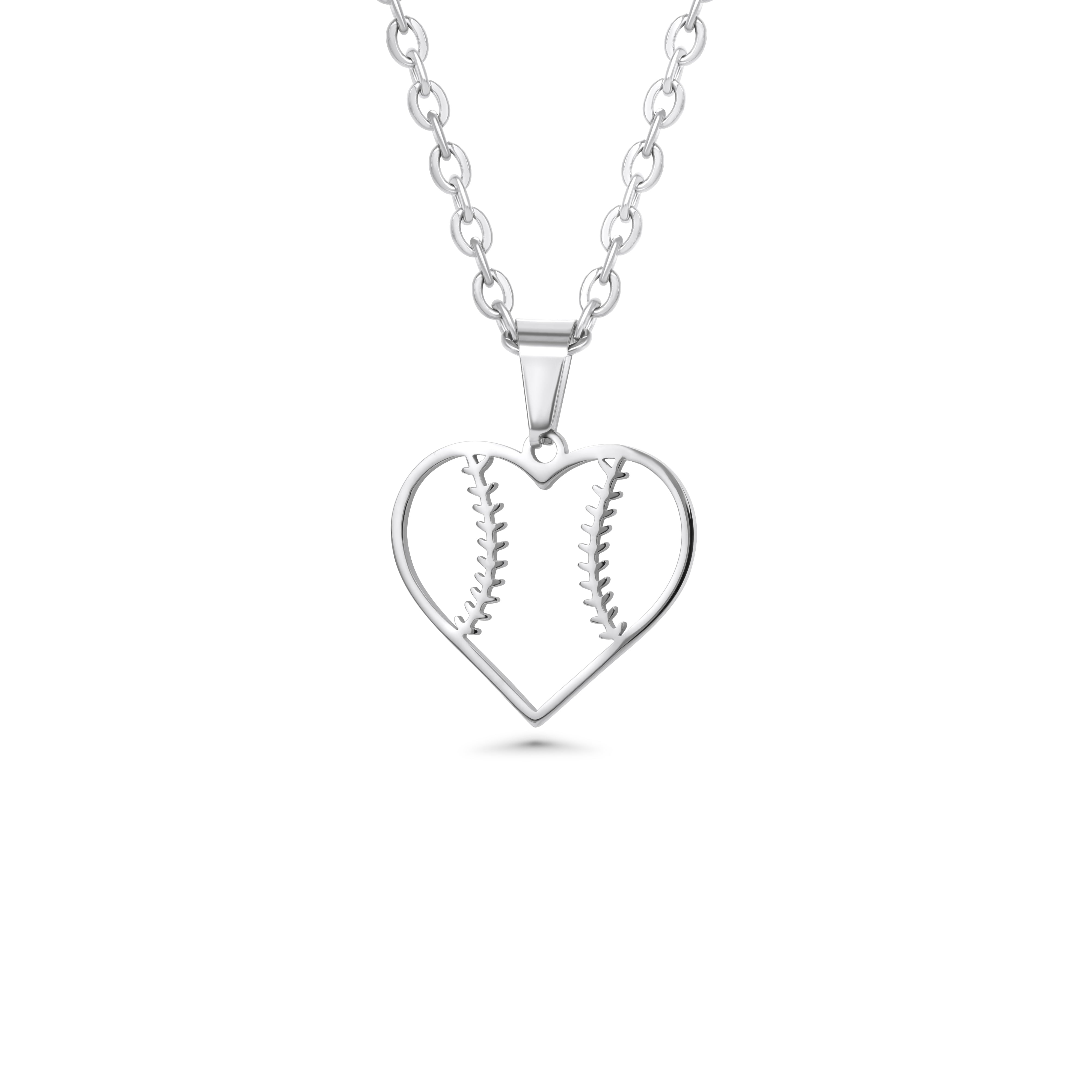  Heart Baseball Softball Necklace | Baseball Pendant | Baseball Necklace