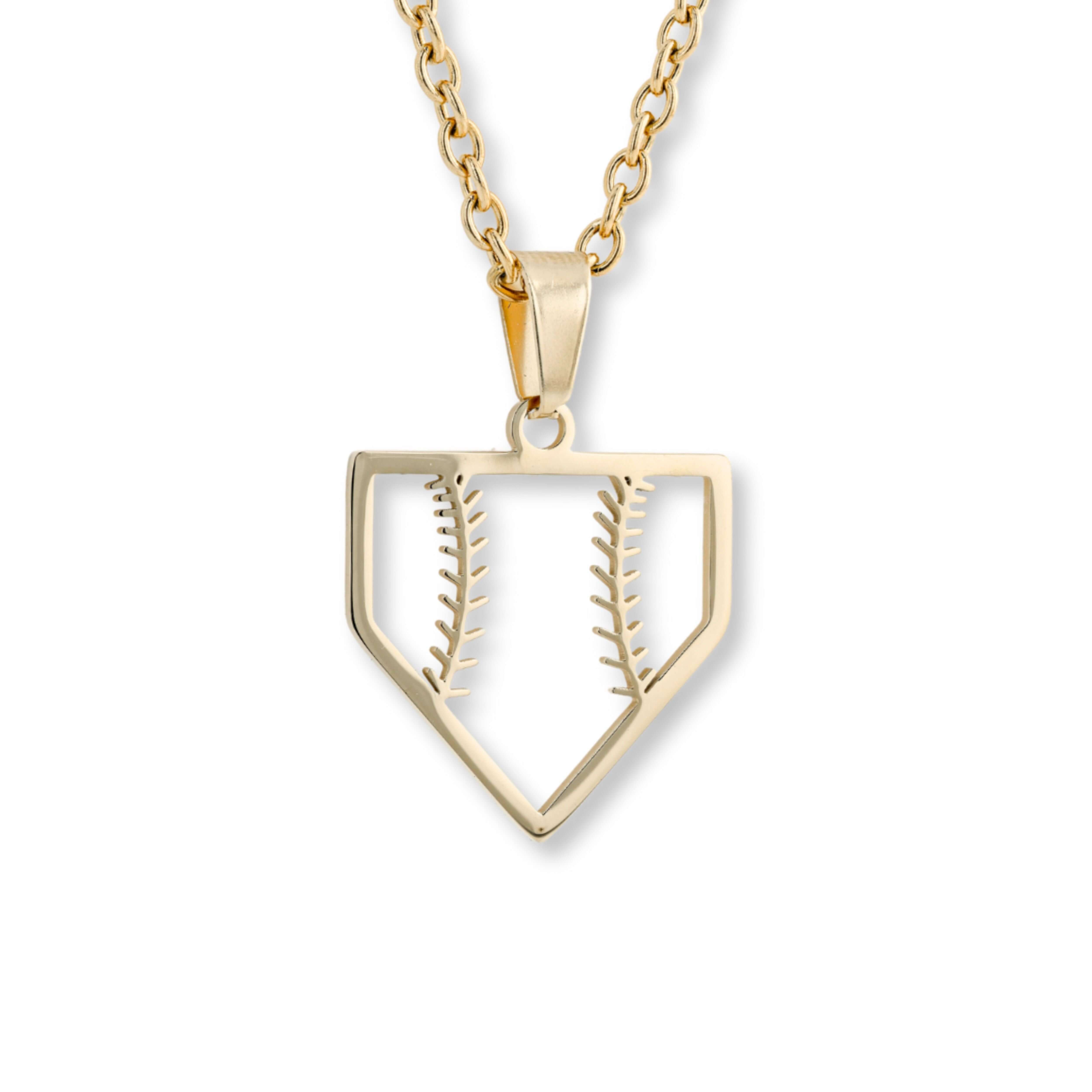 Home Plate Baseball Necklace | Baseball Pendant | Baseball Necklace