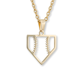 Home Plate Baseball Necklace | Baseball Pendant | Baseball Necklace