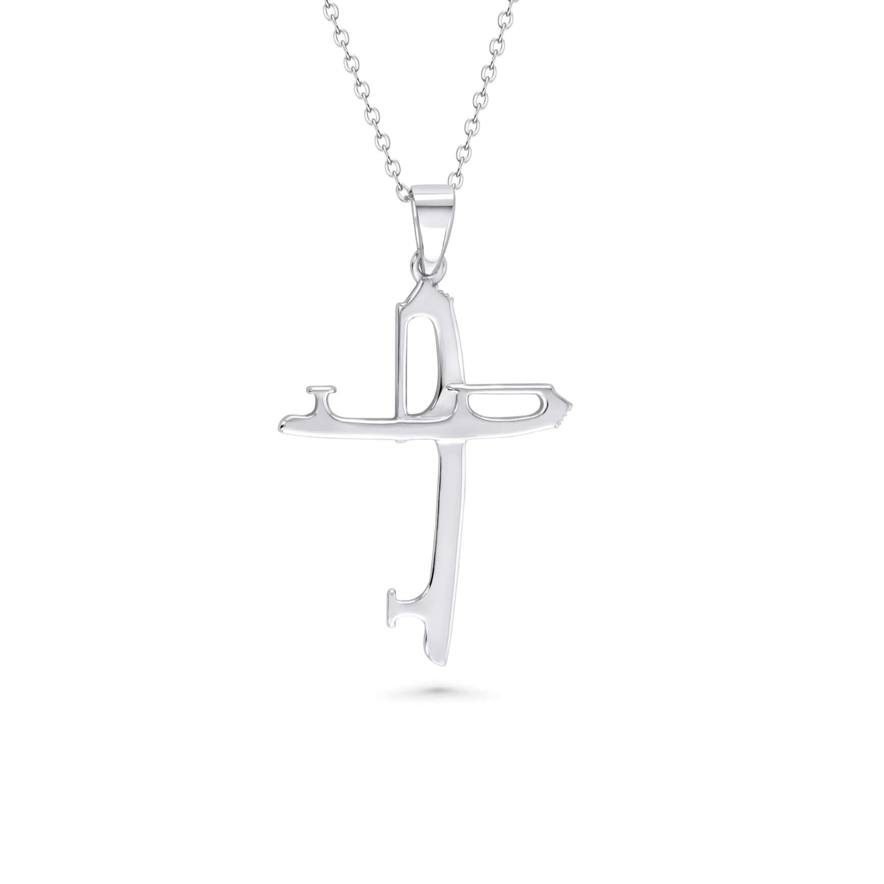 Ice Skating Cross Necklace | Christian Ice Skating Pendant with Chain