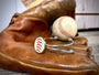The Baseball Seams Company Baseball Seam Silver Bangle Bracelet, product detail view