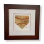 The Baseball Seams Company HOME home plate baseball artwork made with used baseball seams, framed display view