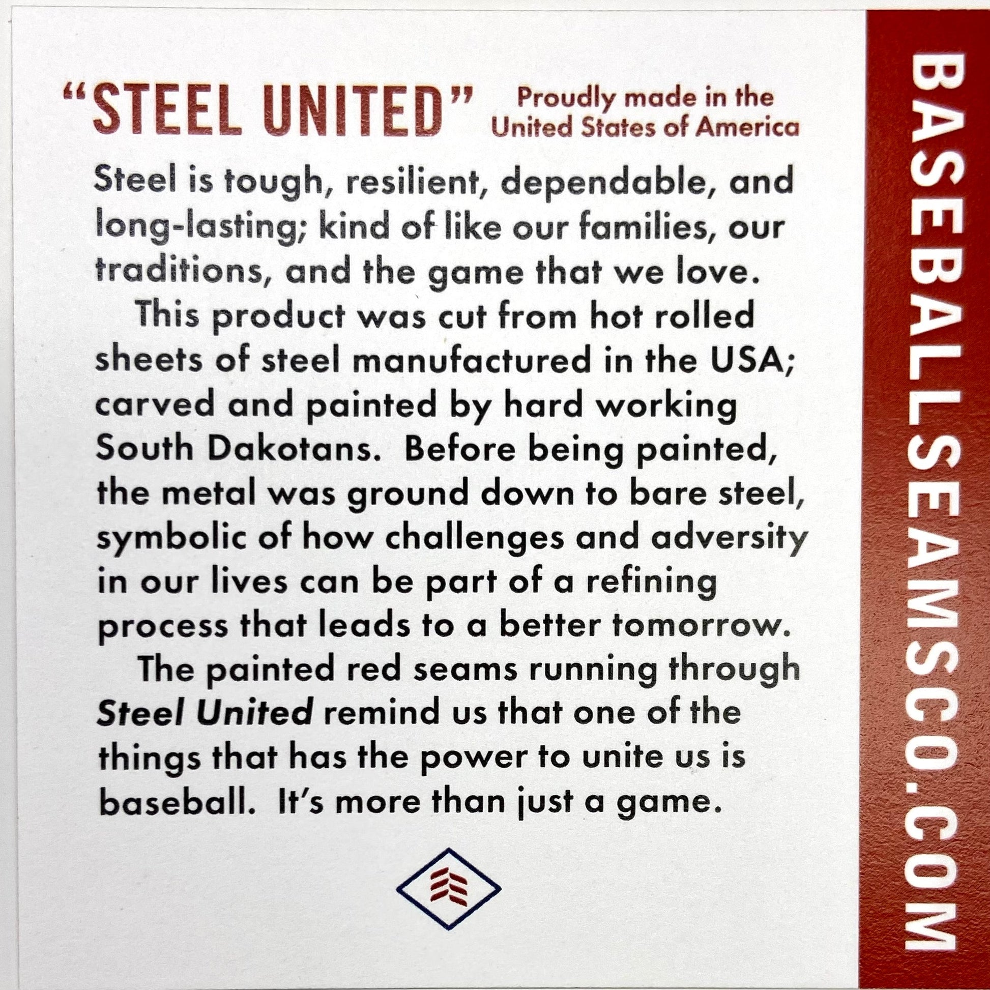 Baseball Ornament - Baseball Stitches Inside USA “STEEL UNITED" Christmas Ornament