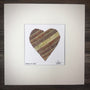 Customizable Baseball Heart Print in 10x10 White Matting featuring textile design on a clean white background.