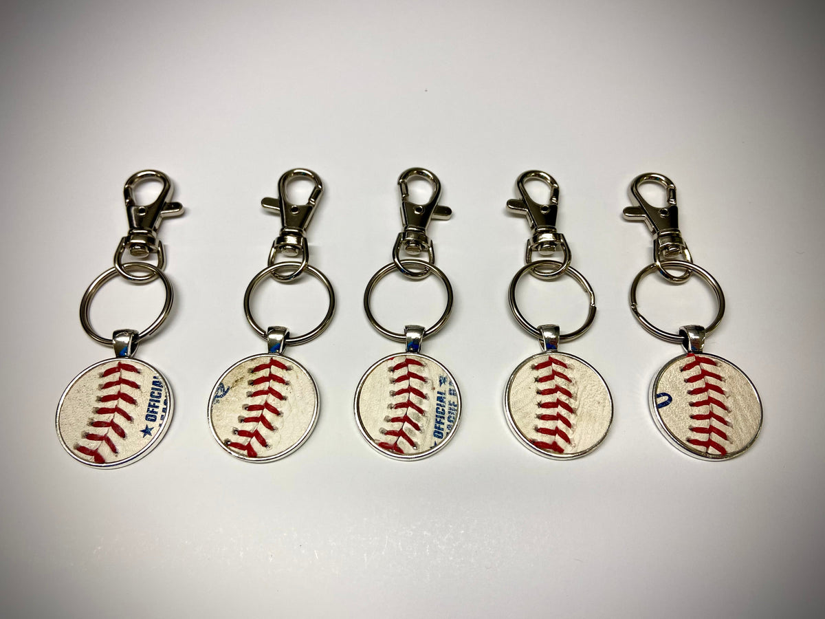 The Baseball Seams Company Silver Baseball Seam Keychain, product detail view