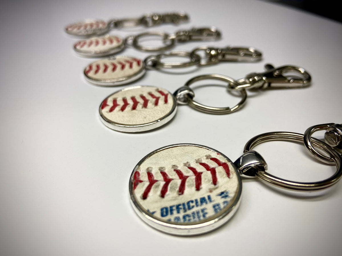 The Baseball Seams Company Silver Baseball Seam Keychain, product detail view
