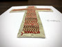 The Baseball Seams Company Traditional Cross baseball artwork made from used baseball seams, framed display view