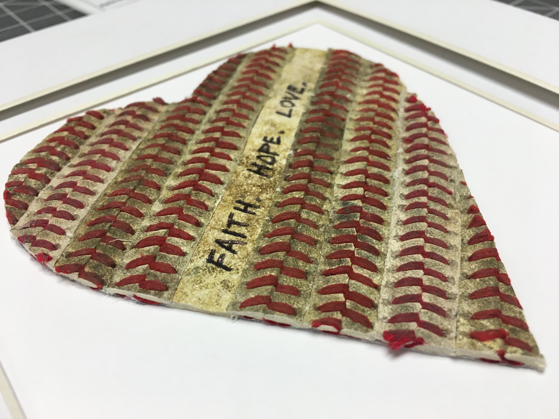 Baseball "Seams of Love" Custom Inscription Artwork