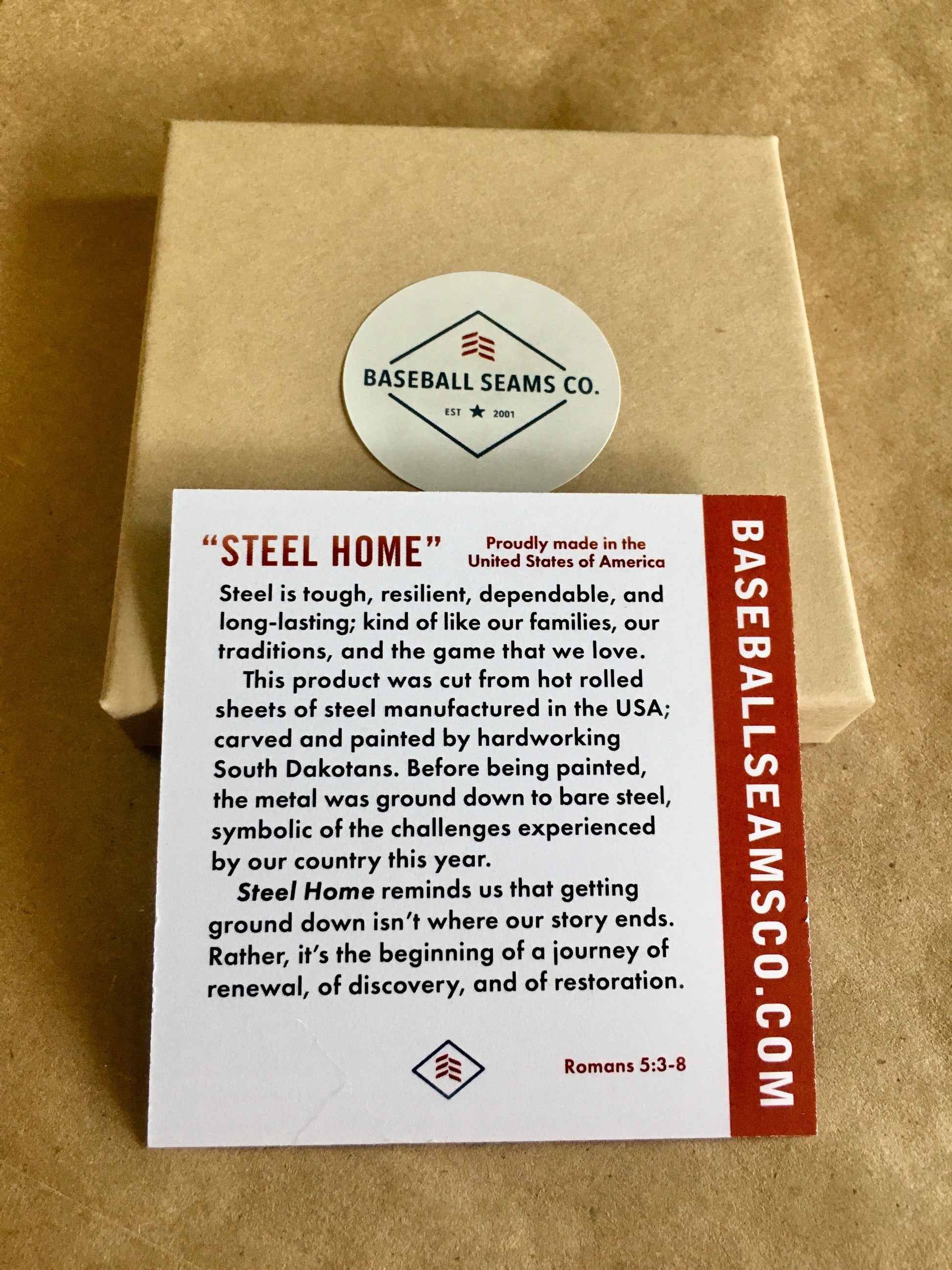 Baseball Home Plate Christmas Ornament - “STEEL HOME" Christmas Ornament