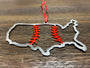 Baseball Ornament - Baseball Stitches Inside USA “STEEL UNITED" Christmas Ornament