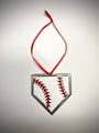 Baseball Home Plate Christmas Ornament - “STEEL HOME" Christmas Ornament