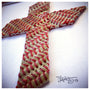 The Baseball Cross - Original Artwork Made from Actual Used Baseballs, showcasing worn seams and intricate details.