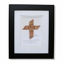 The Baseball Cross - Original Artwork Made from Actual Used Baseballs framed artwork featuring a cross design.
