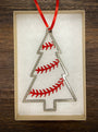 Baseball Ornament - Baseball Stitches Inside Christmas Tree “STEEL UNITED" Christmas Ornament