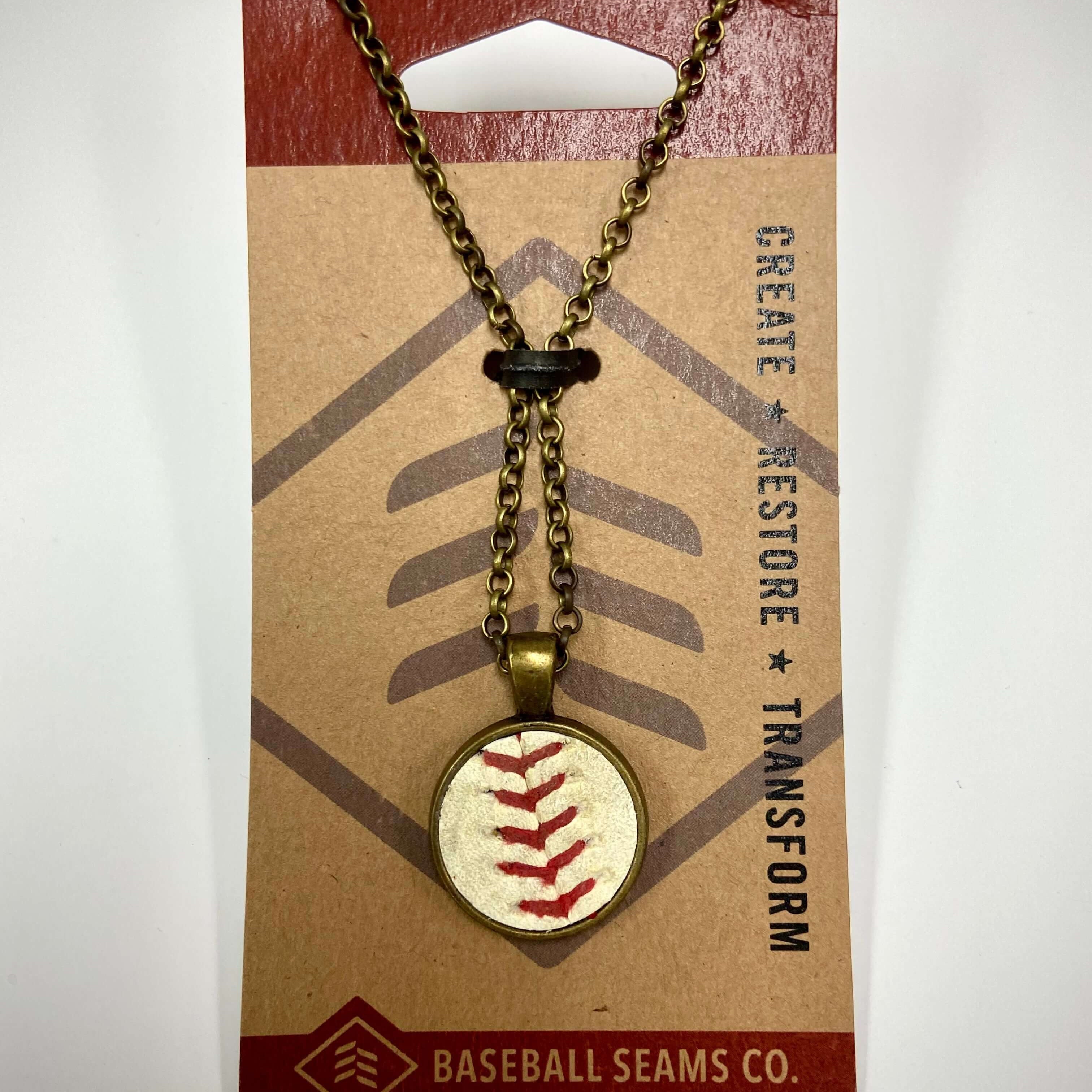 Baseball Seam Pendant Necklace