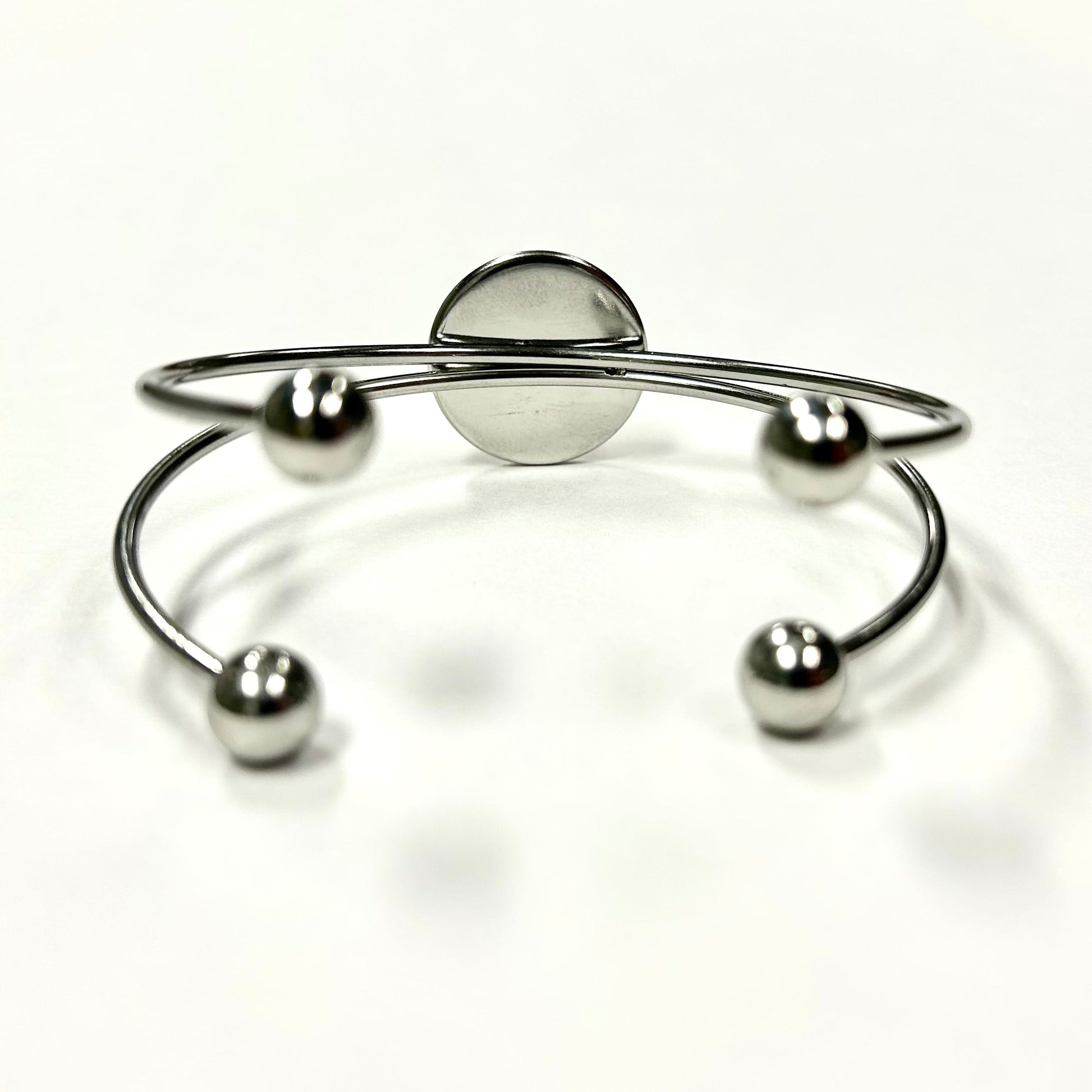 Baseball Seam Silver Bangle Bracelet