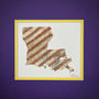Custom State Artwork - Louisiana made from used baseballs crafted by Nathan Rueckert.