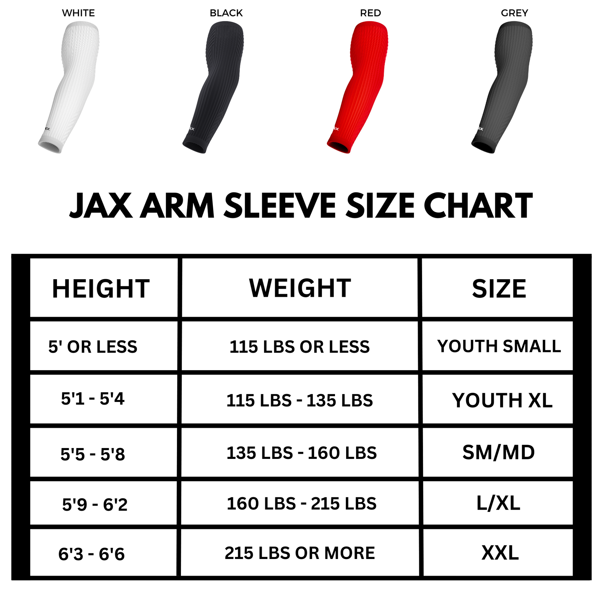 Jax Athletics Recovery Premium Arm Sleeve | White