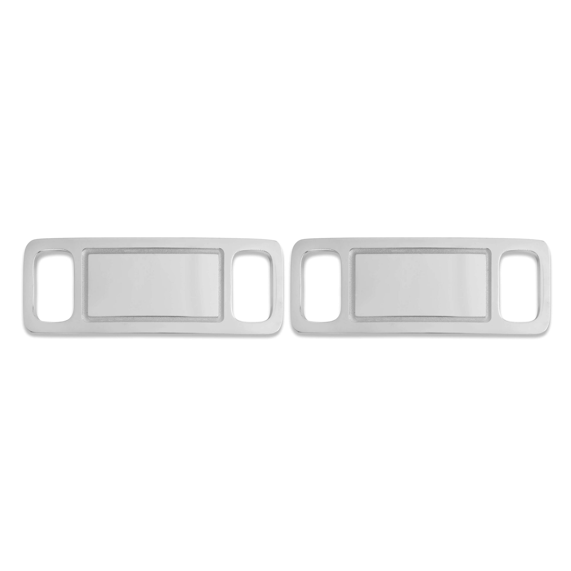 Custom stainless steel shoe and cleat tags in silver and gold with engraved text, designed for athletes to add Bible verses or initials to their cleats.