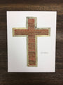 The Baseball Seams Company Traditional Cross baseball artwork made from used baseball seams, framed display view