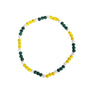 green and yellow iced out baseball necklace