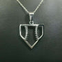 Home Plate Baseball Necklace | Baseball Pendant | Baseball Necklace