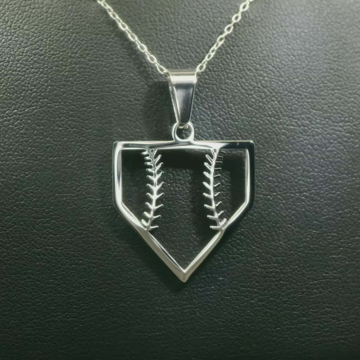Home Plate Baseball Necklace | Baseball Pendant | Baseball Necklace