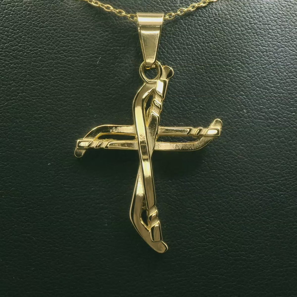Hockey Cross Necklace | AIF Hockey Necklace | Hockey Pendant | Hockey Jewelry