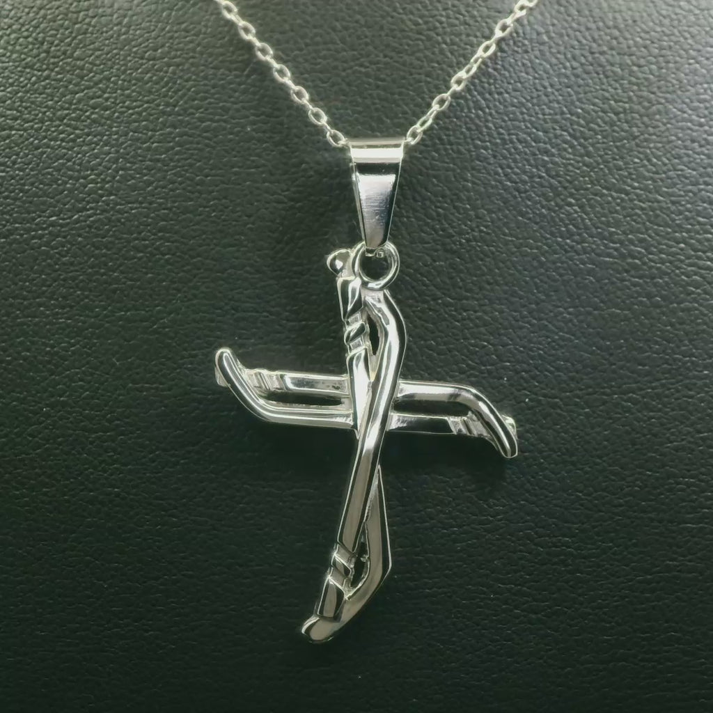 Hockey Cross Necklace | AIF Hockey Necklace | Hockey Pendant | Hockey Jewelry
