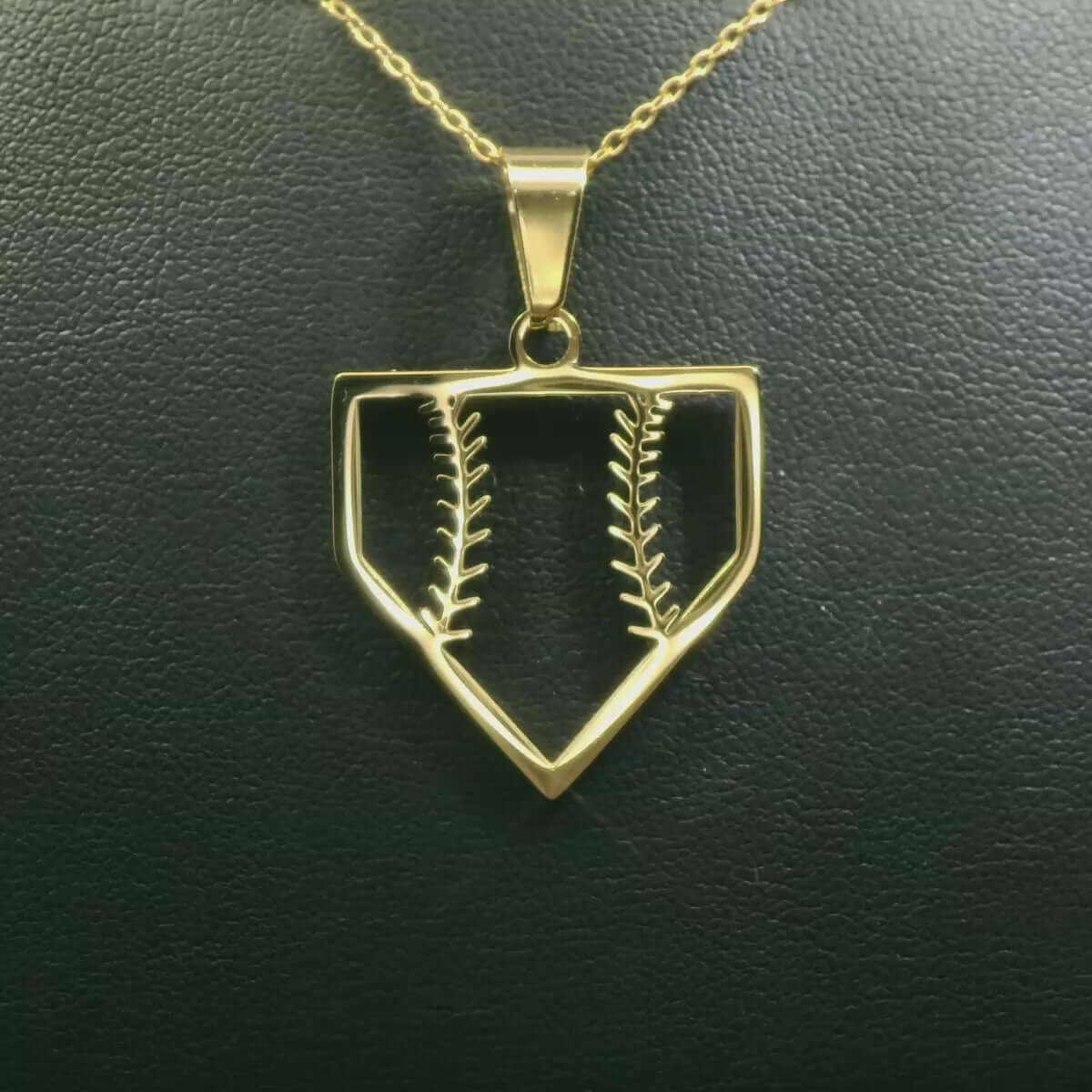 Home Plate Baseball Necklace | Baseball Pendant | Baseball Necklace