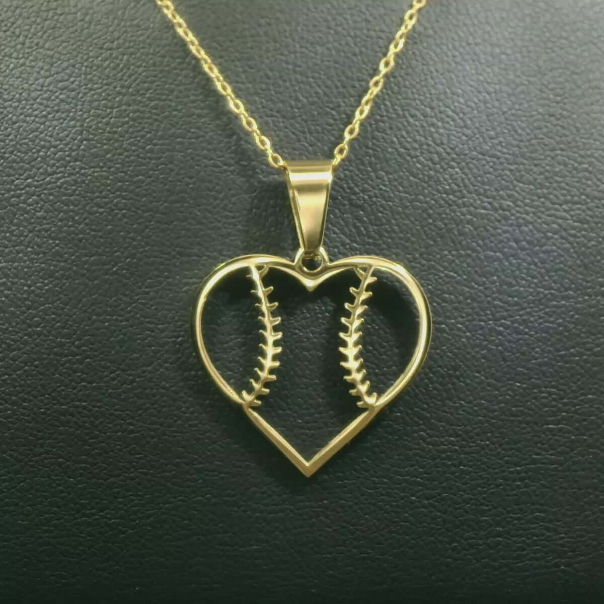 Heart Baseball Necklace | Baseball Pendant | Baseball Necklace