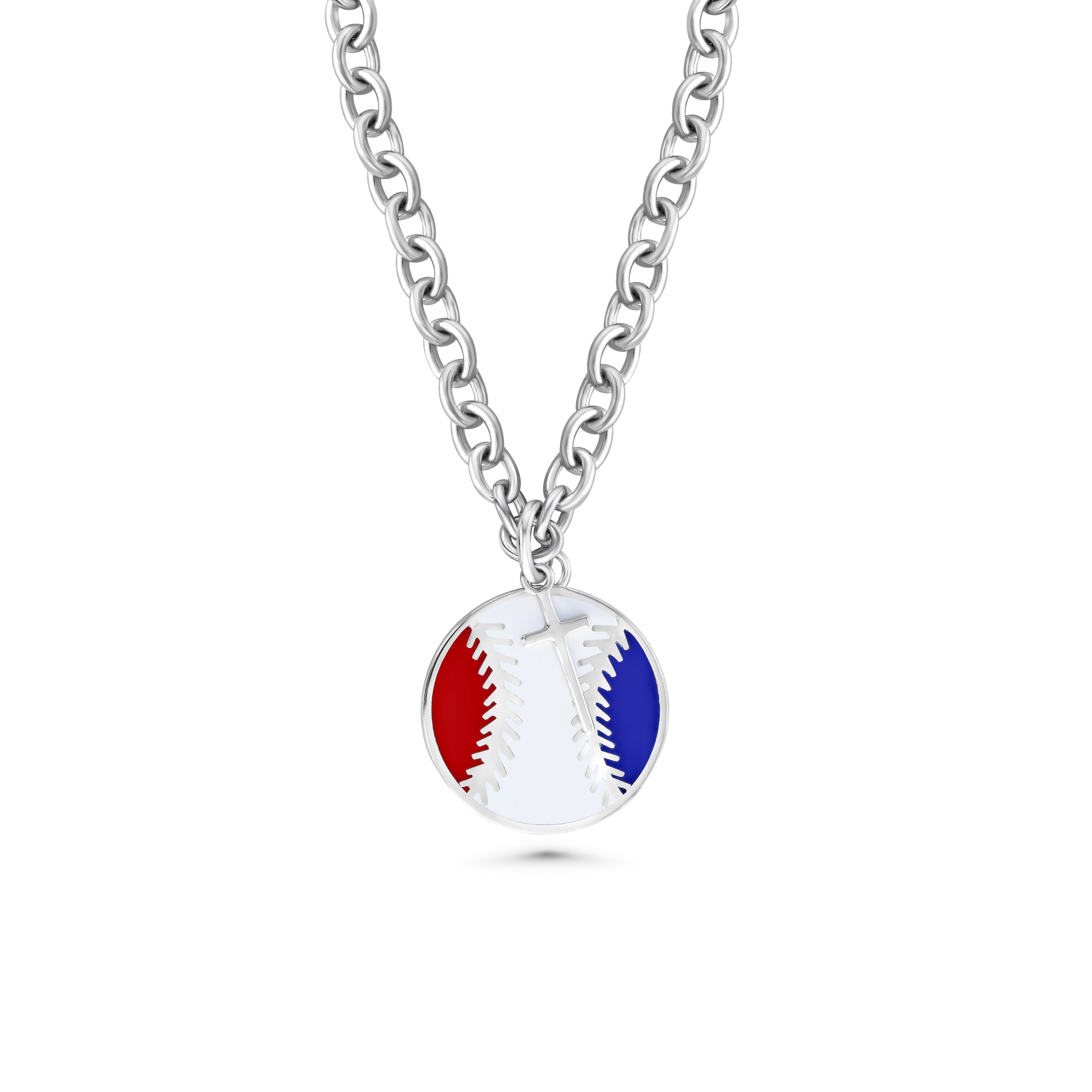 Softball Dangle Cross Necklace – All In Faith