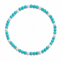 All In Faith Royal Slugger Iced Out Baseball Bead Necklace with sparkling light blue and white beads