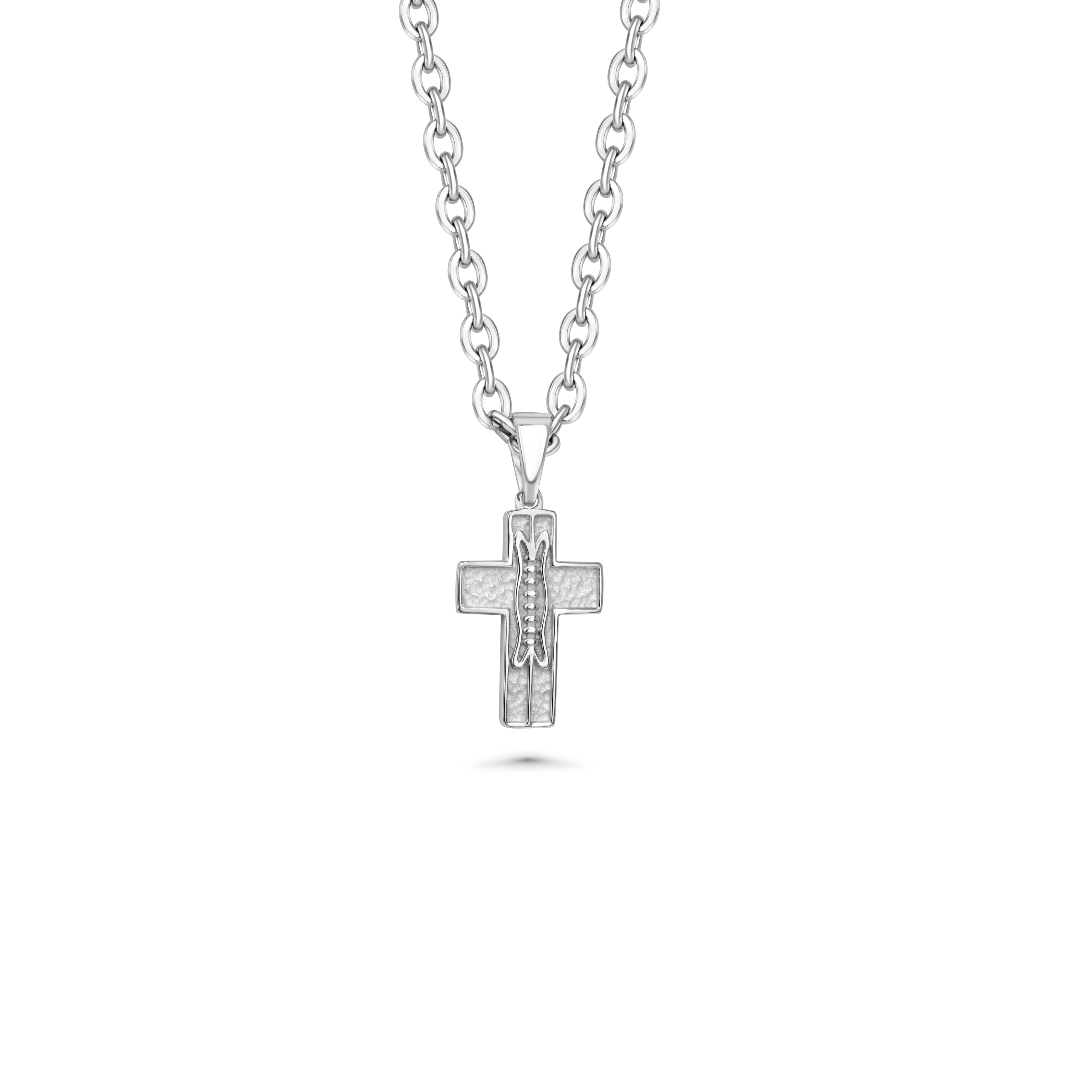 Mini Pigskin Football Cross Necklace | Football Cross Necklace | All In Faith