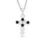 Necklace with a geometric soccerball design on  pendant on a white background