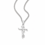A silver chain necklace with a personalized cross pendant featuring the name 'Sethall' in cursive script, shown on a clean white background.