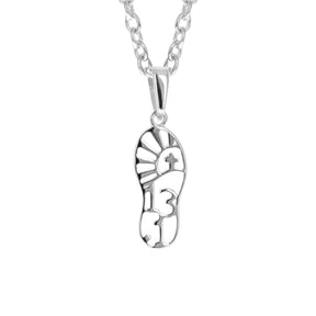 Silver Marathon Necklace | 925 Sterling Silver | 13.1 Mile Half Marathon Pendant
