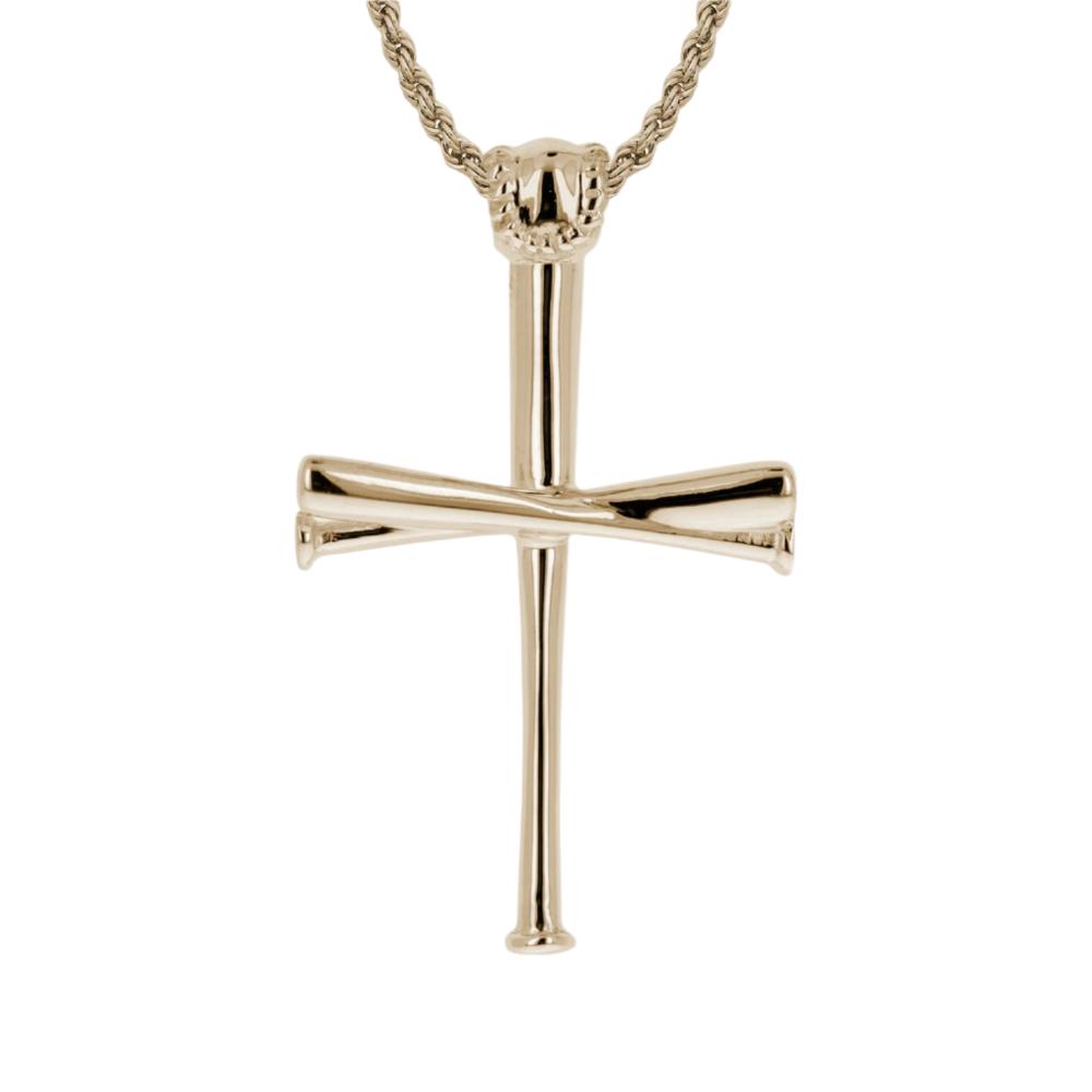 Gold Extra Large 2.0 Baseball Bat Cross