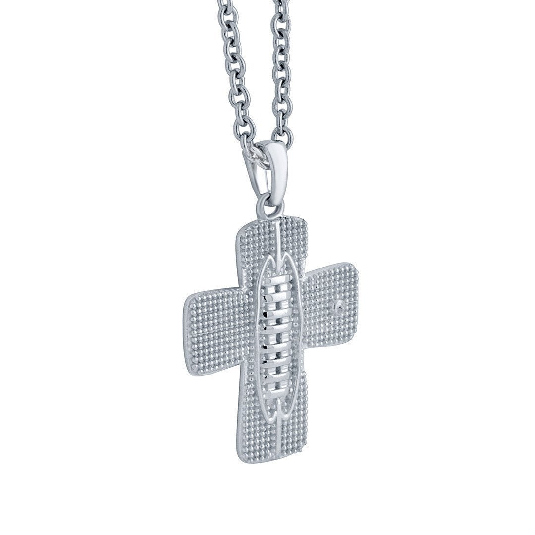 Blitz Football Cross Necklace - All In Faith | Football Cross Pendant