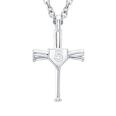 Sterling Custom Number Baseball Bat Cross