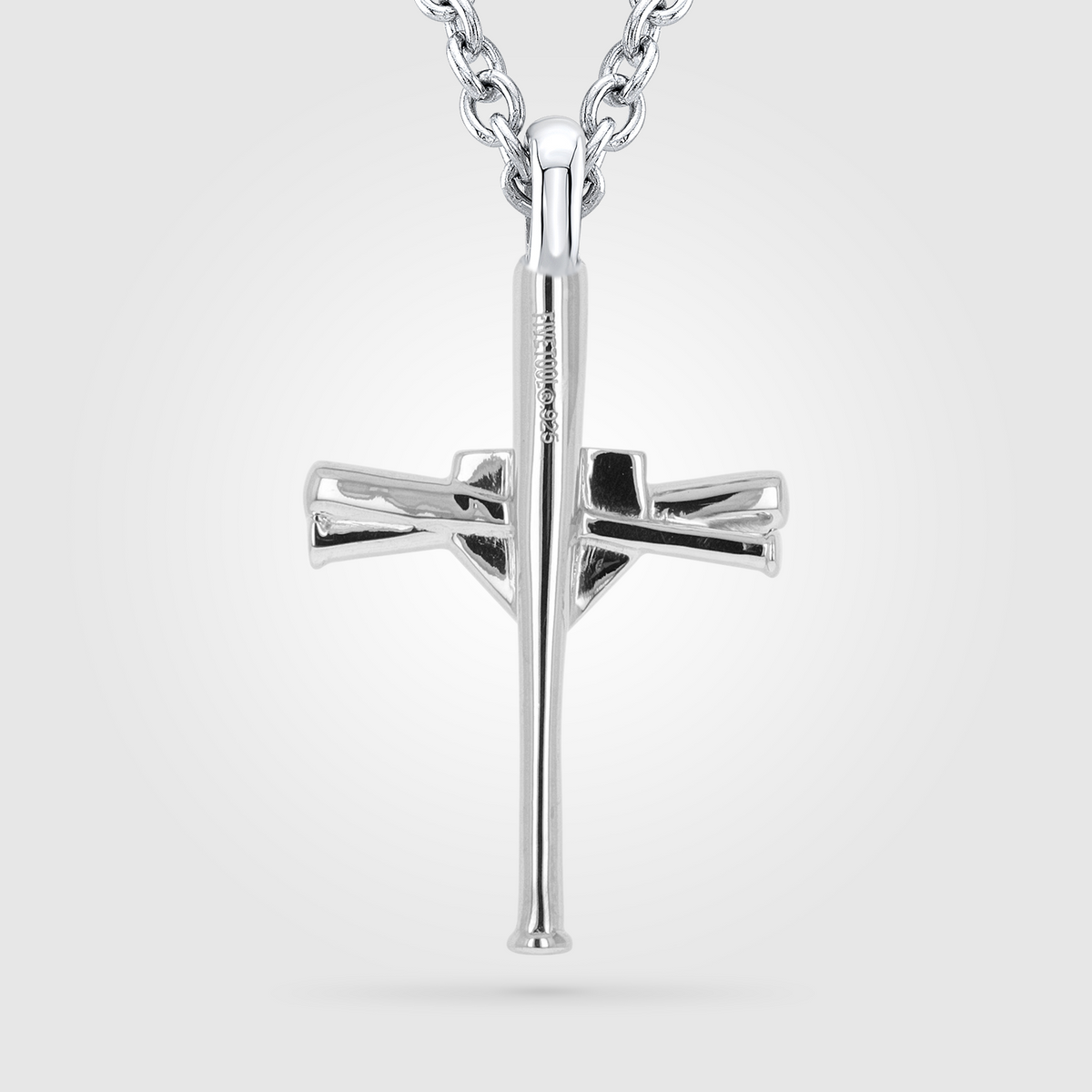 Numbered Baseball Bat Cross Necklace | Sterling Silver Baseball Cross Pendant | Custom Numbered