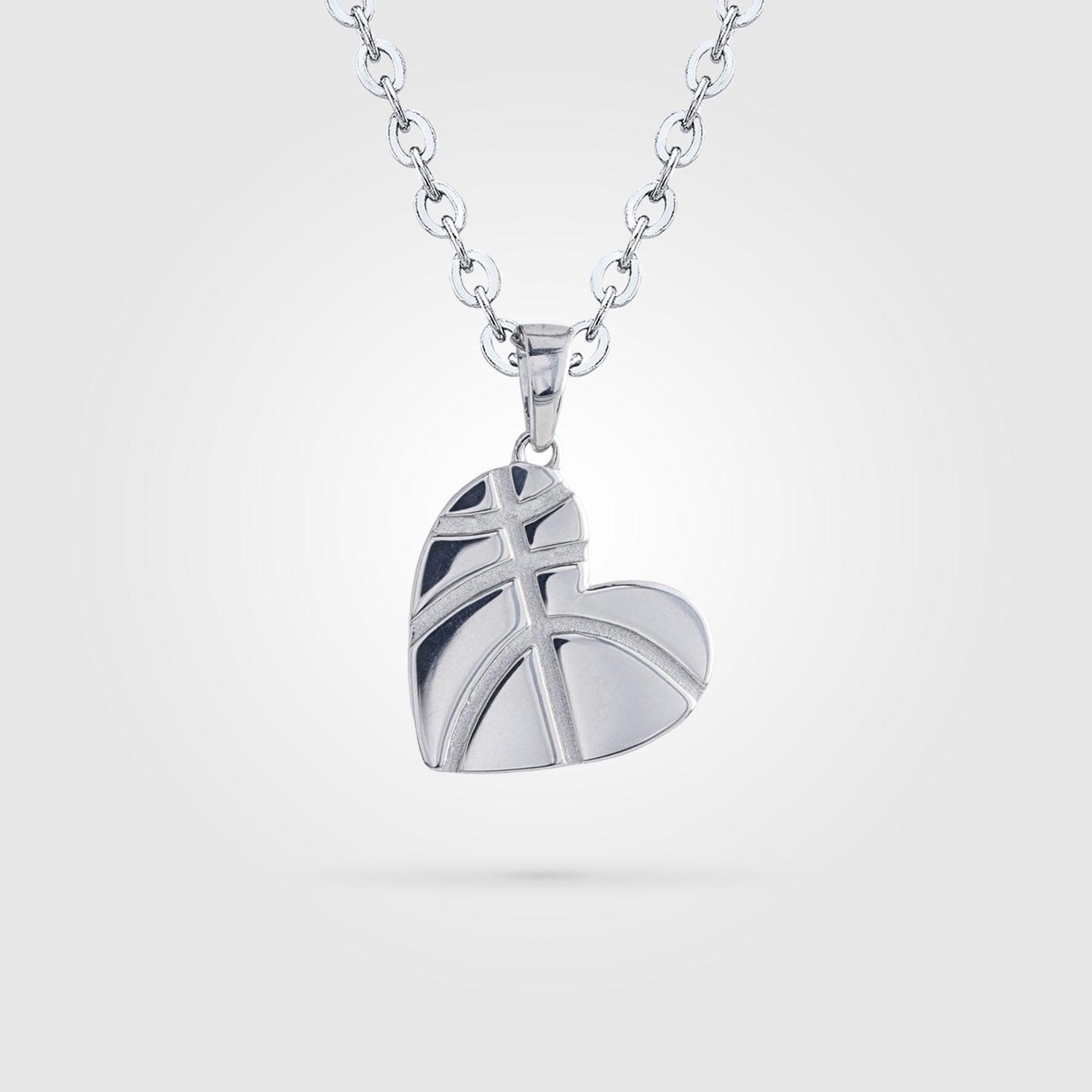 Sterling Mini Basketball Heart Pendant