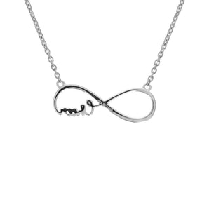 Infinity Cheer Necklace | Sterling Silver | Cheerleader Necklace Chain Pendant