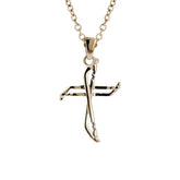 Slap Shot Hockey Cross Necklace