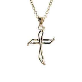 Slap Shot Hockey Cross Necklace
